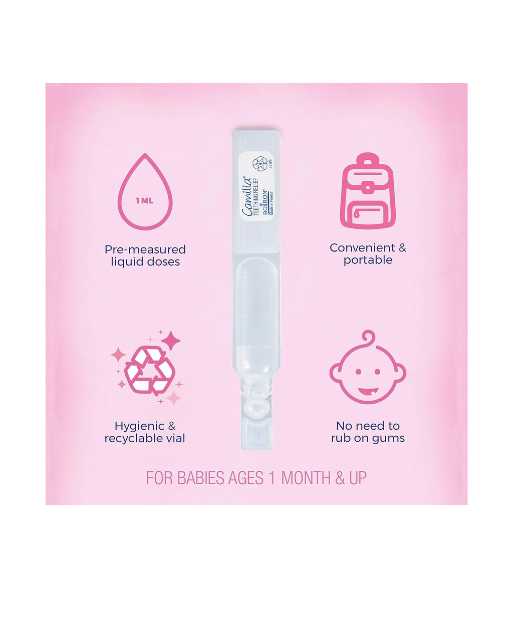 Camilia Boiron – Alivio para Dentición de Bebés | 30 Dosis Líquidas (Importado)