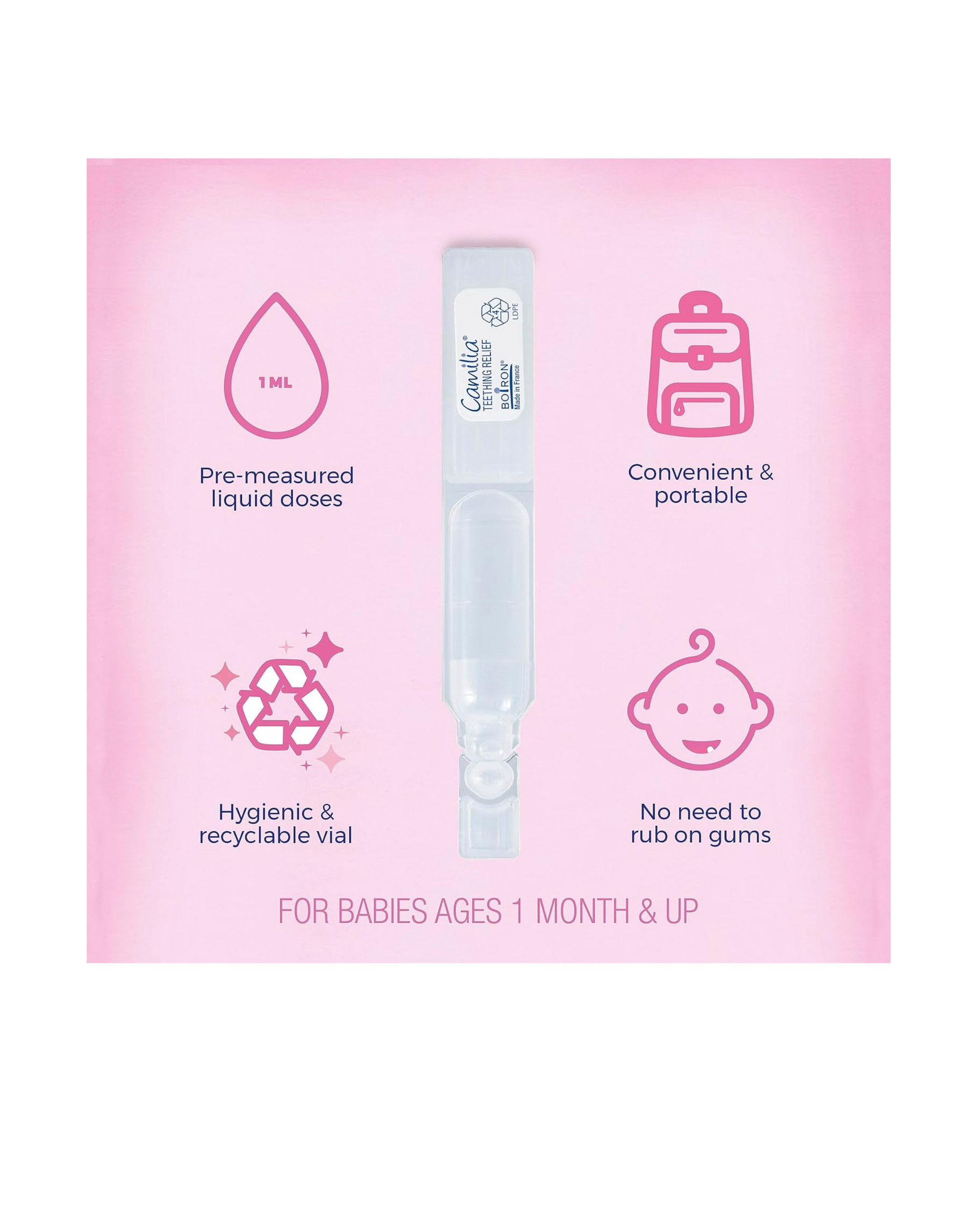 Camilia Boiron – Alivio para Dentición de Bebés | 30 Dosis Líquidas (Importado)