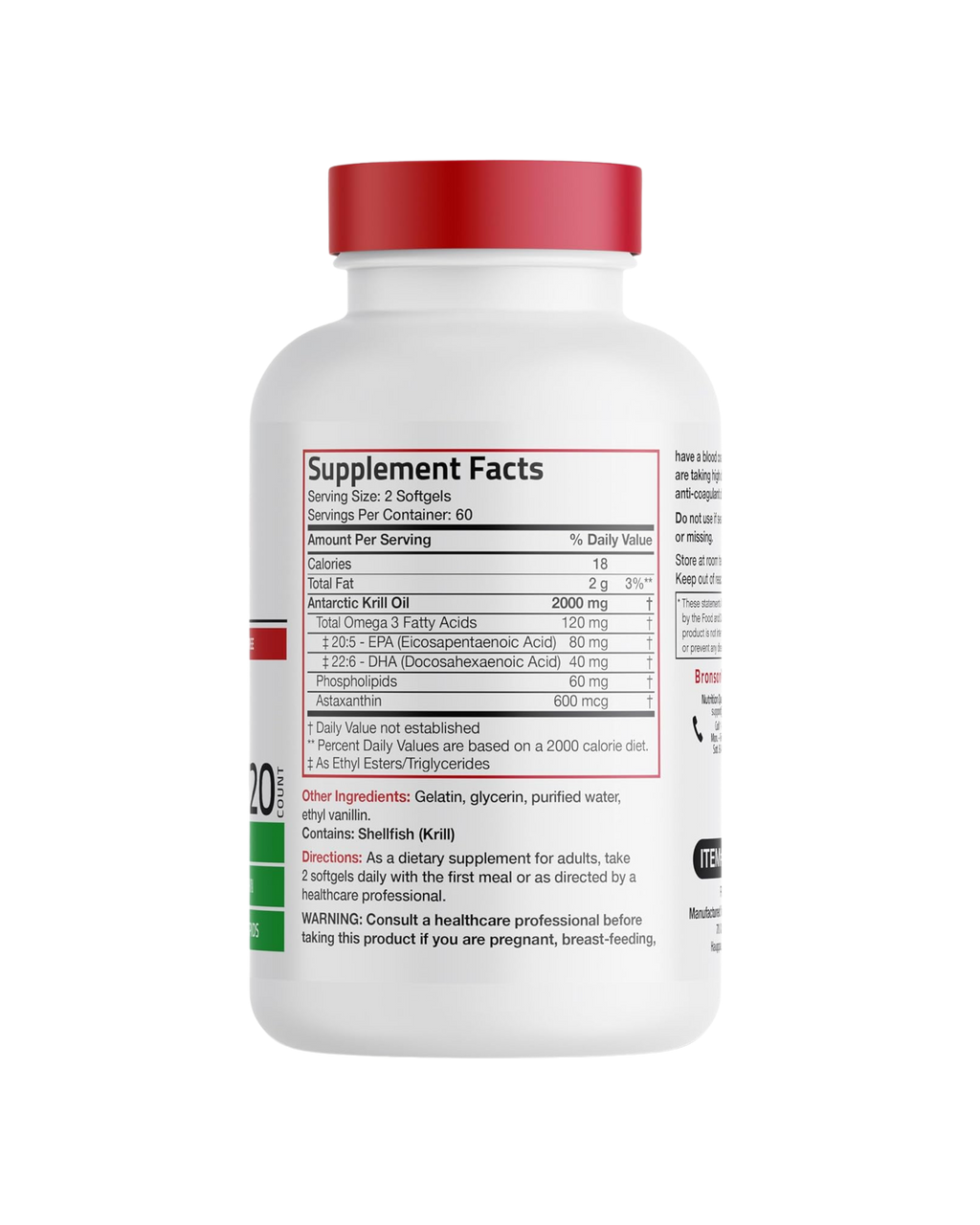 Antarctic Krill Oil 2000 mg – Omega-3 EPA/DHA (120 Softgels)