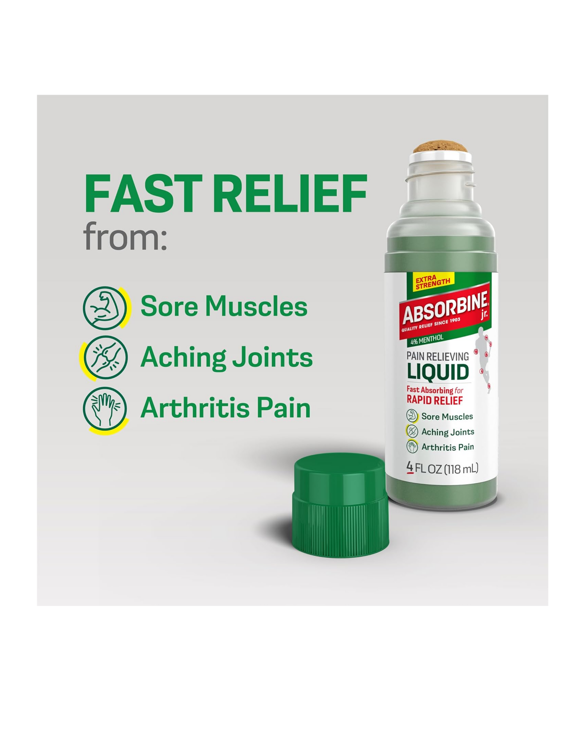 Absorbine Jr. Extra Strength – Alivio Rápido para Dolores Musculares | 118 ml (Importado)
