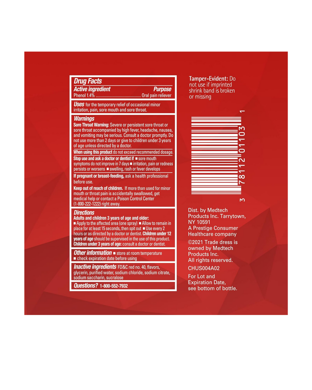 Chloraseptic Spray Sore Throat – Cherry (177 ml)
