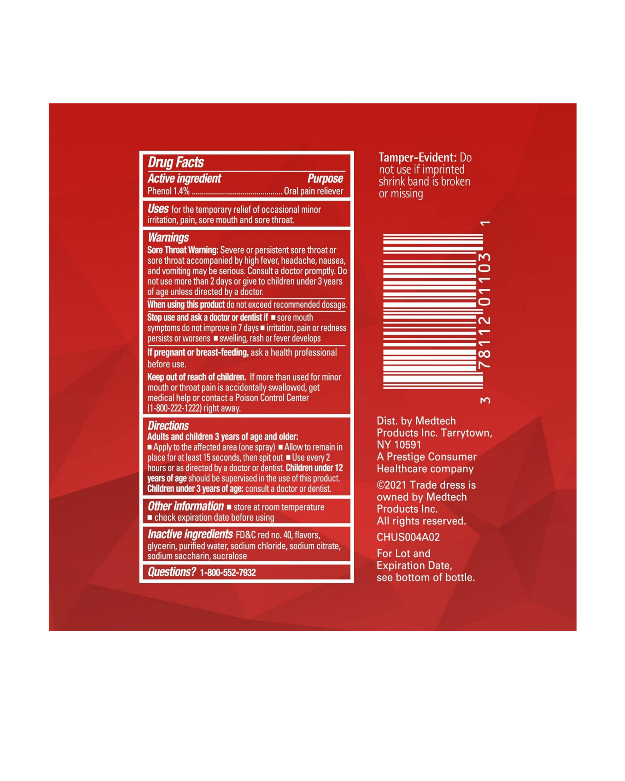 Chloraseptic Spray Sore Throat – Cherry (177 ml)