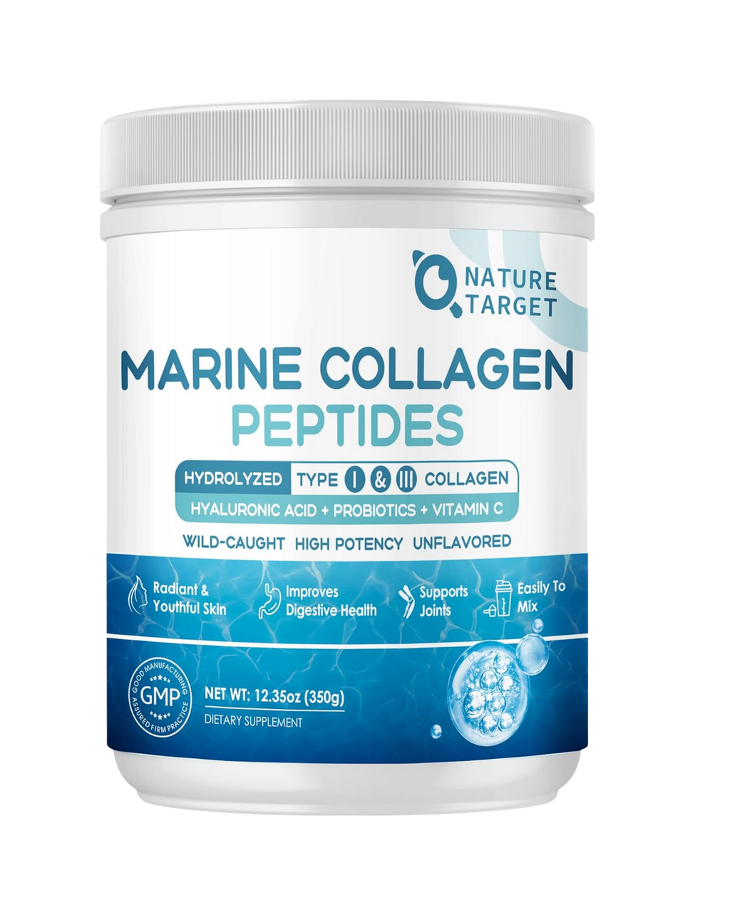 Marine Collagen Peptides + Ácido Hialurónico + Vitamina C (350 g)