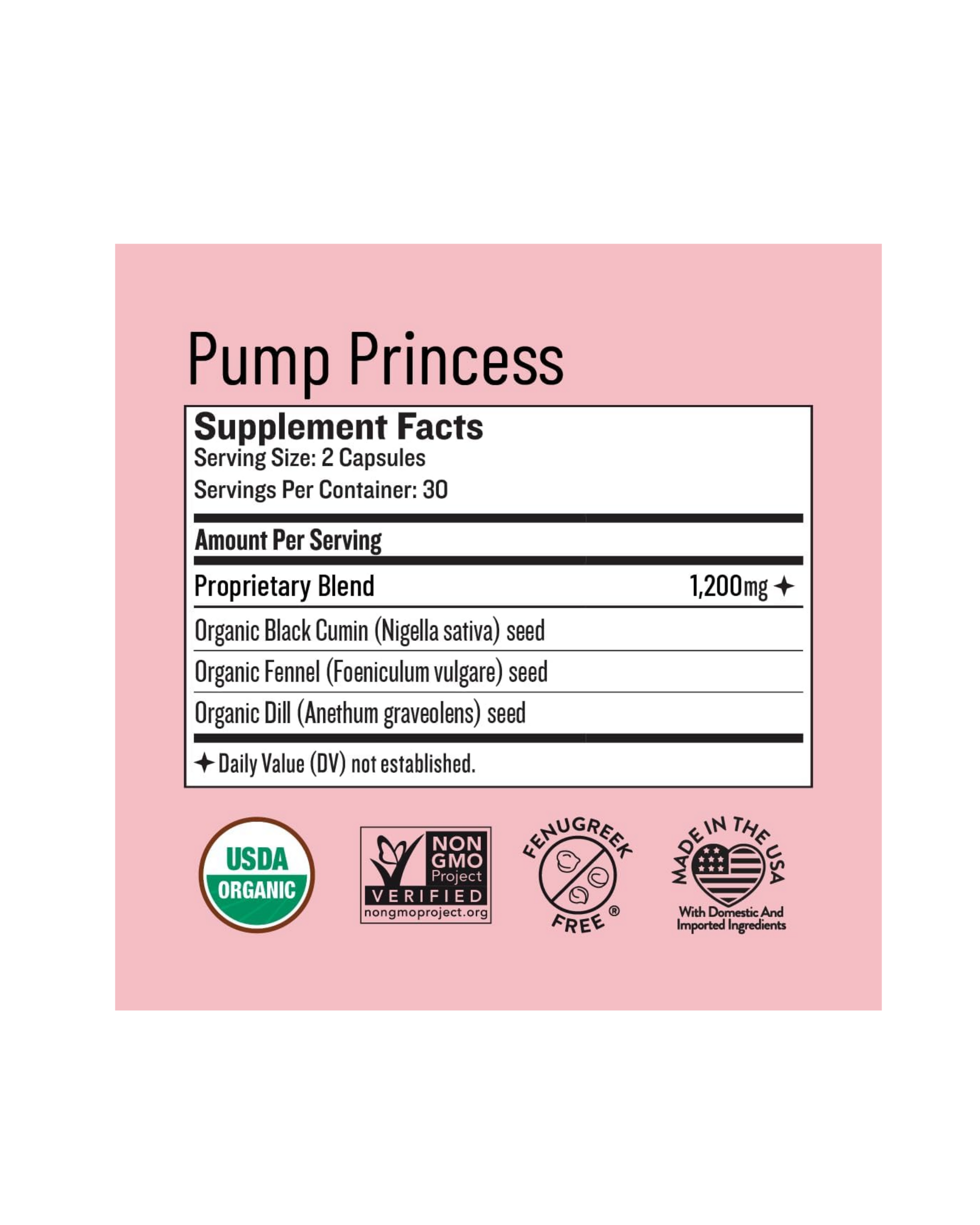 Pump Princess – Suplemento para lactancia (60 cápsulas)