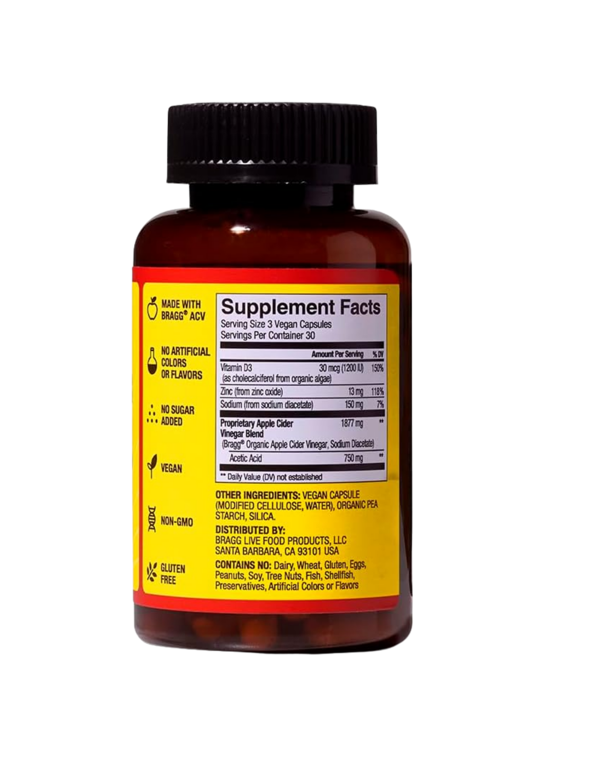 Apple Cider Vinegar Capsules – Bragg (90 cápsulas)