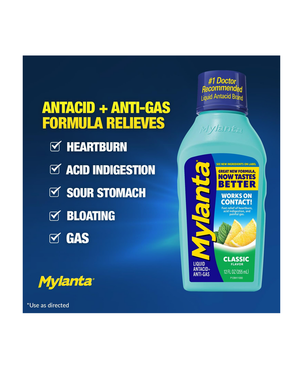 Mylanta Classic – Antiácido Líquido + Anti-Gas | 355 ml (Importado)