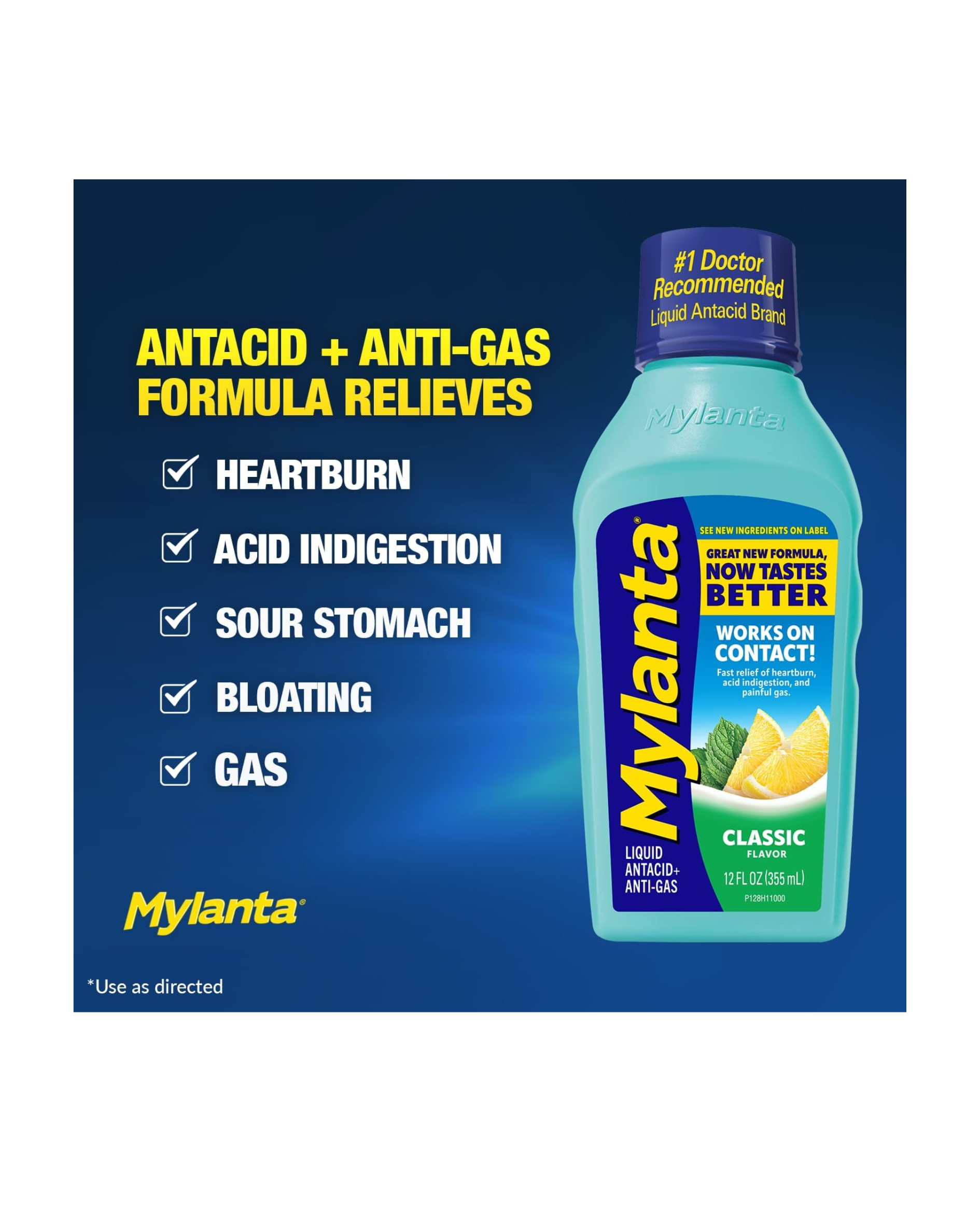 Mylanta Classic – Antiácido Líquido + Anti-Gas | 355 ml (Importado)