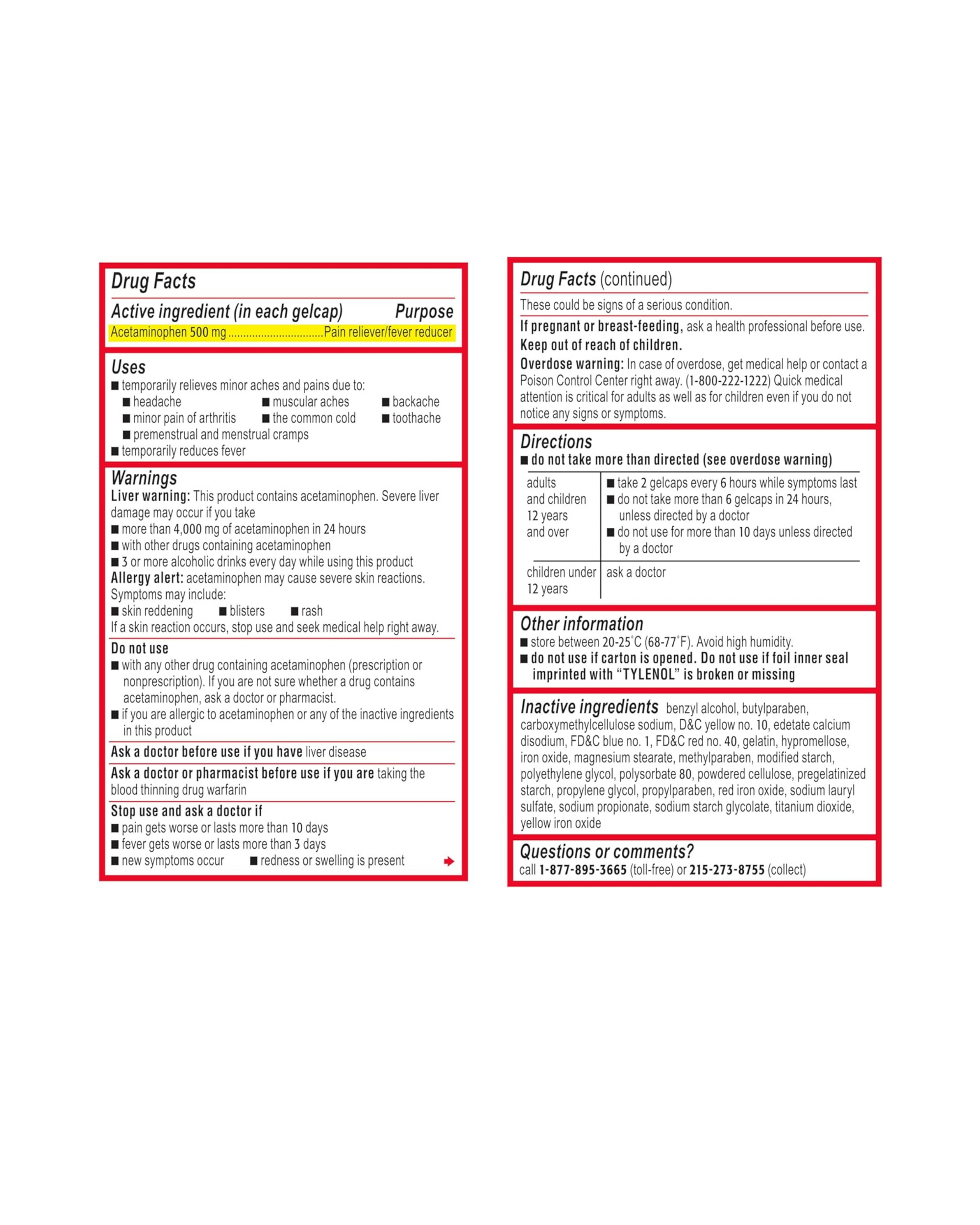 Tylenol Extra Strength Rapid Release Gels