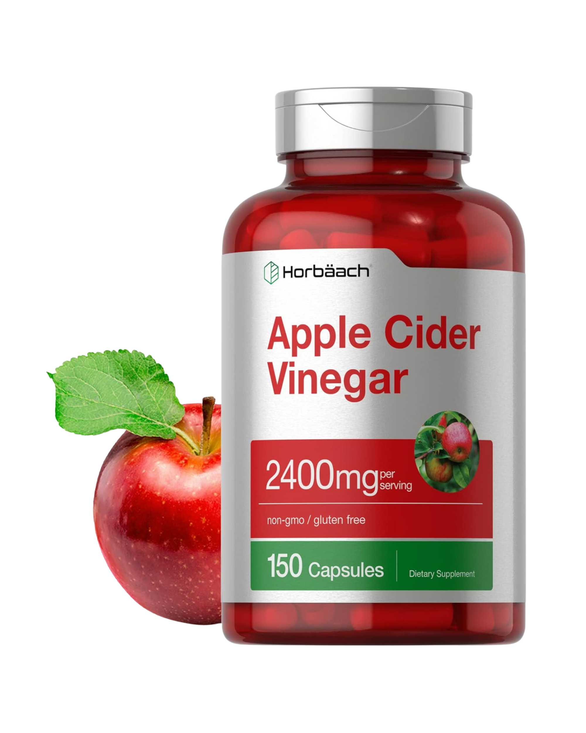 Horbäach Vinagre de Manzana 2400 mg – 150 Cápsulas (Importado)