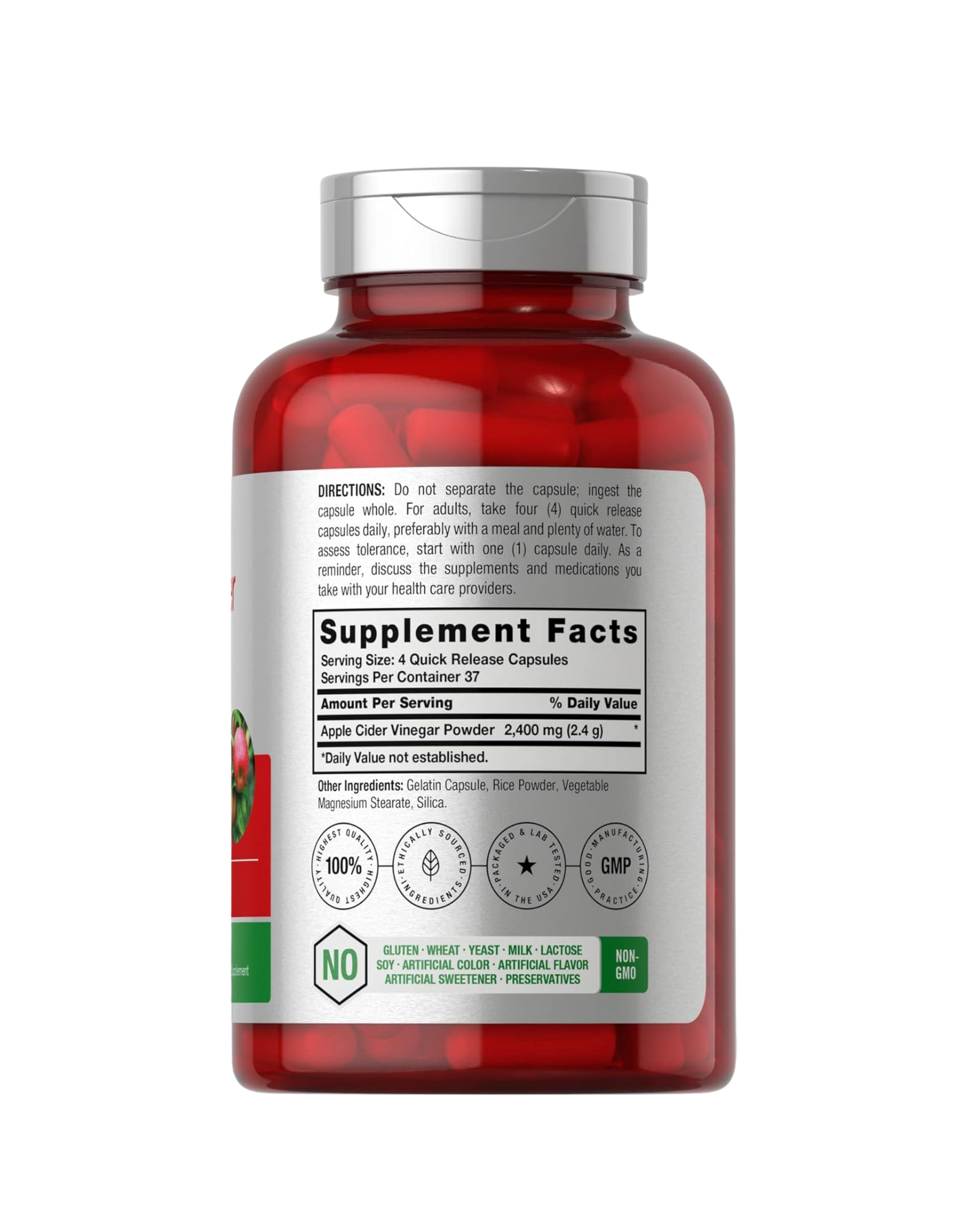 Horbäach Vinagre de Manzana 2400 mg – 150 Cápsulas (Importado)