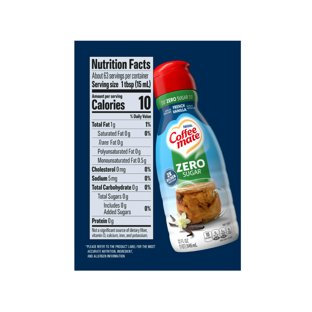 Coffee Mate Sugar Free Creamer – French Vanilla