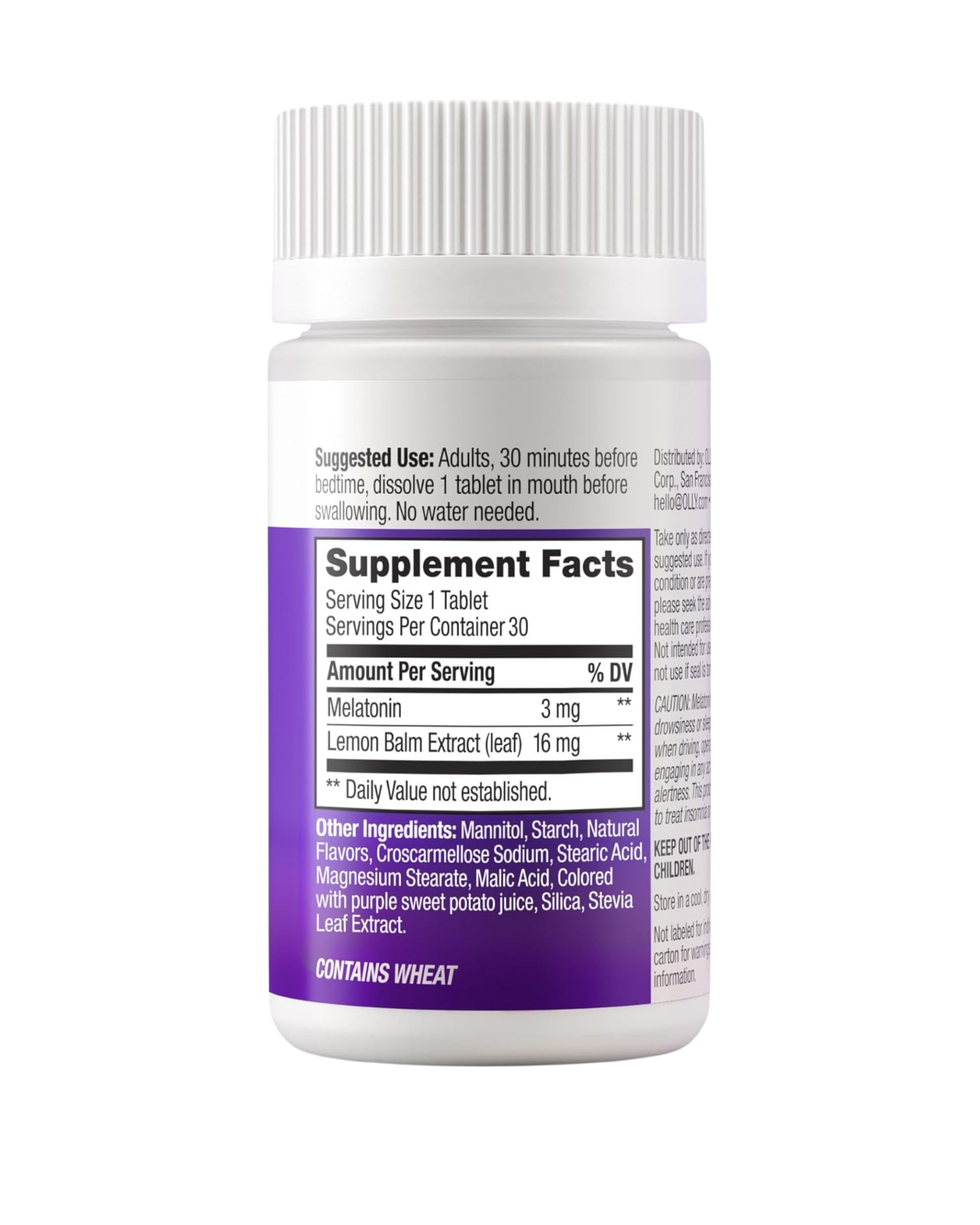 OLLY Sleep Fast Dissolve – Melatonina & Lemon Balm | 30 tabletas sabor fresa