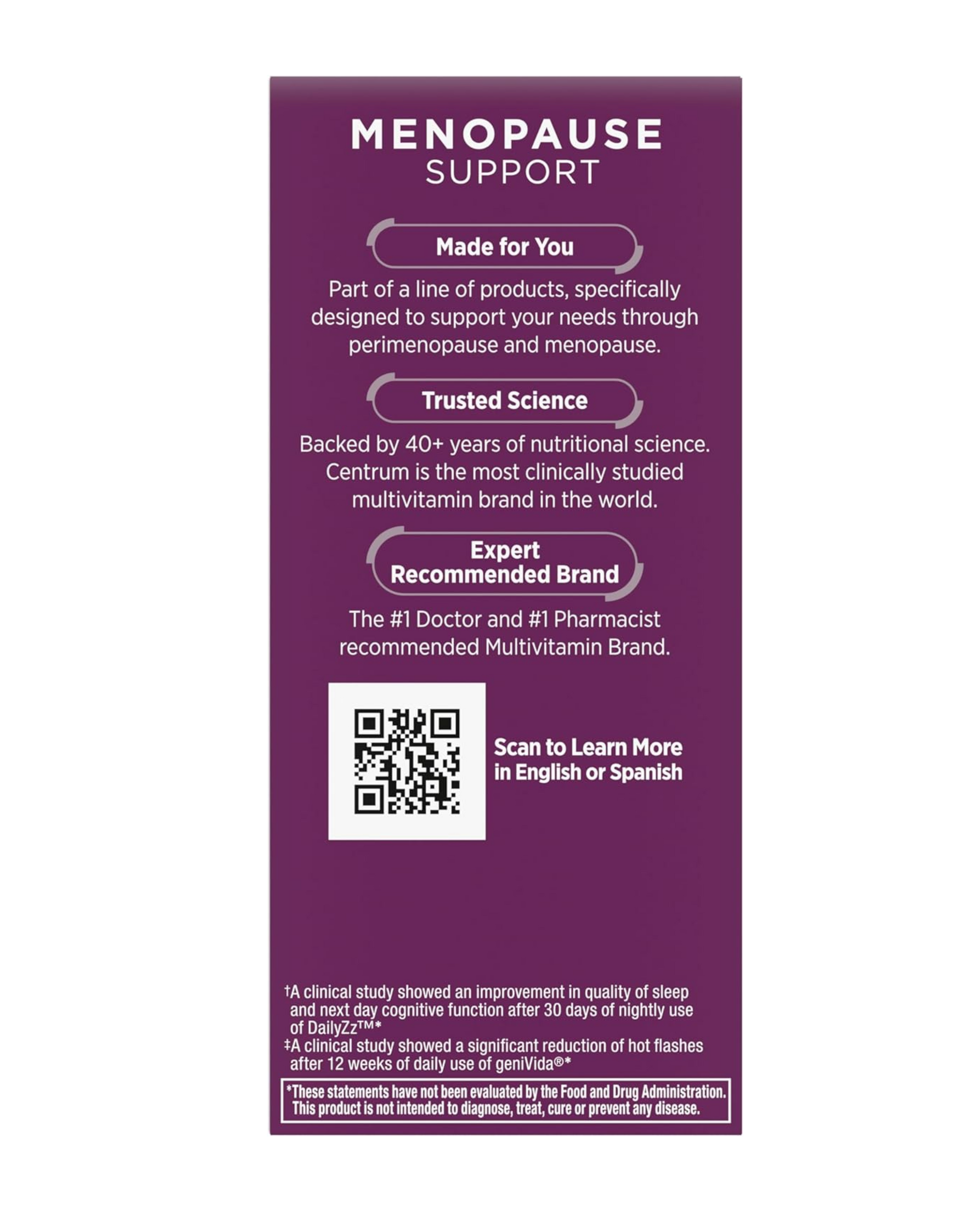 Centrum Menopause Support – Restful Sleep | 28 Tabletas (Importado)