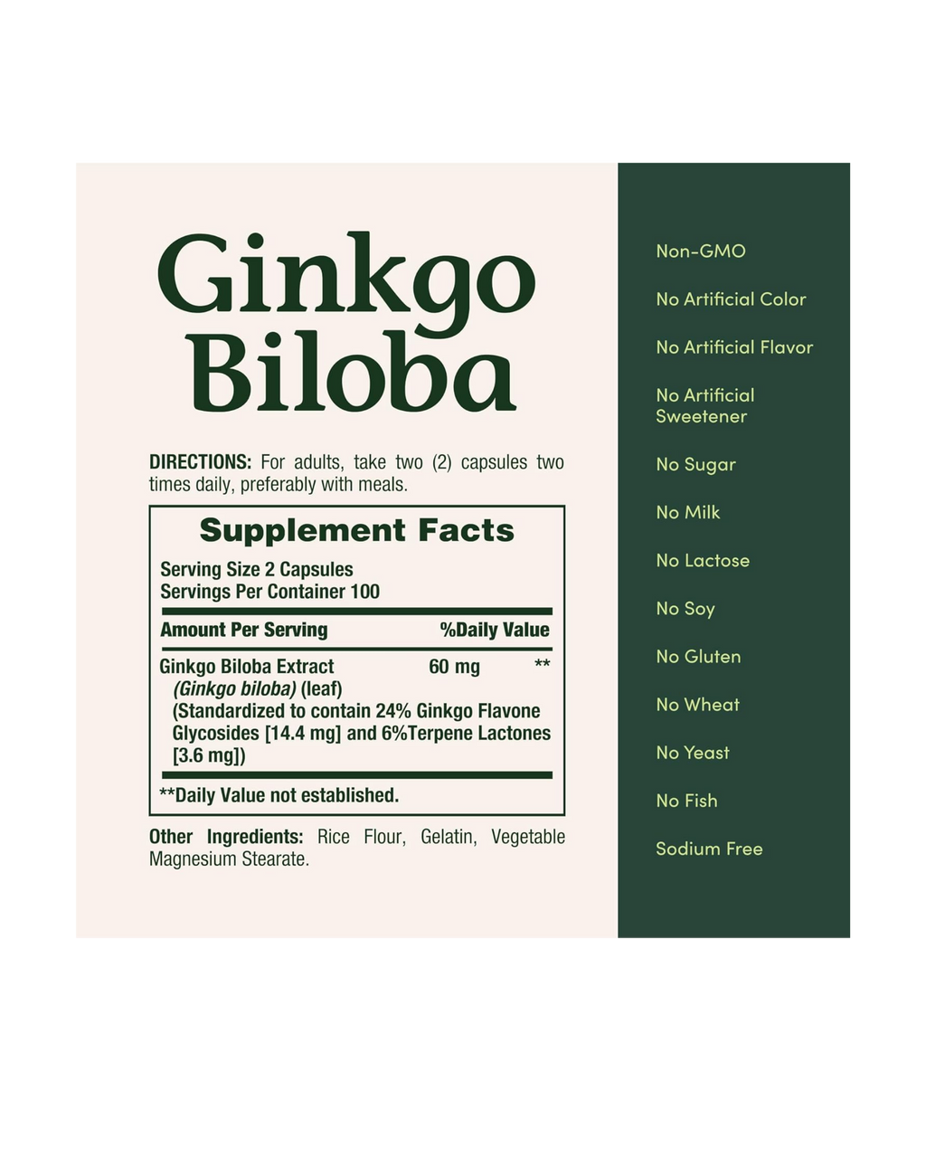Ginkgo Biloba 60 mg – Nature's Bounty