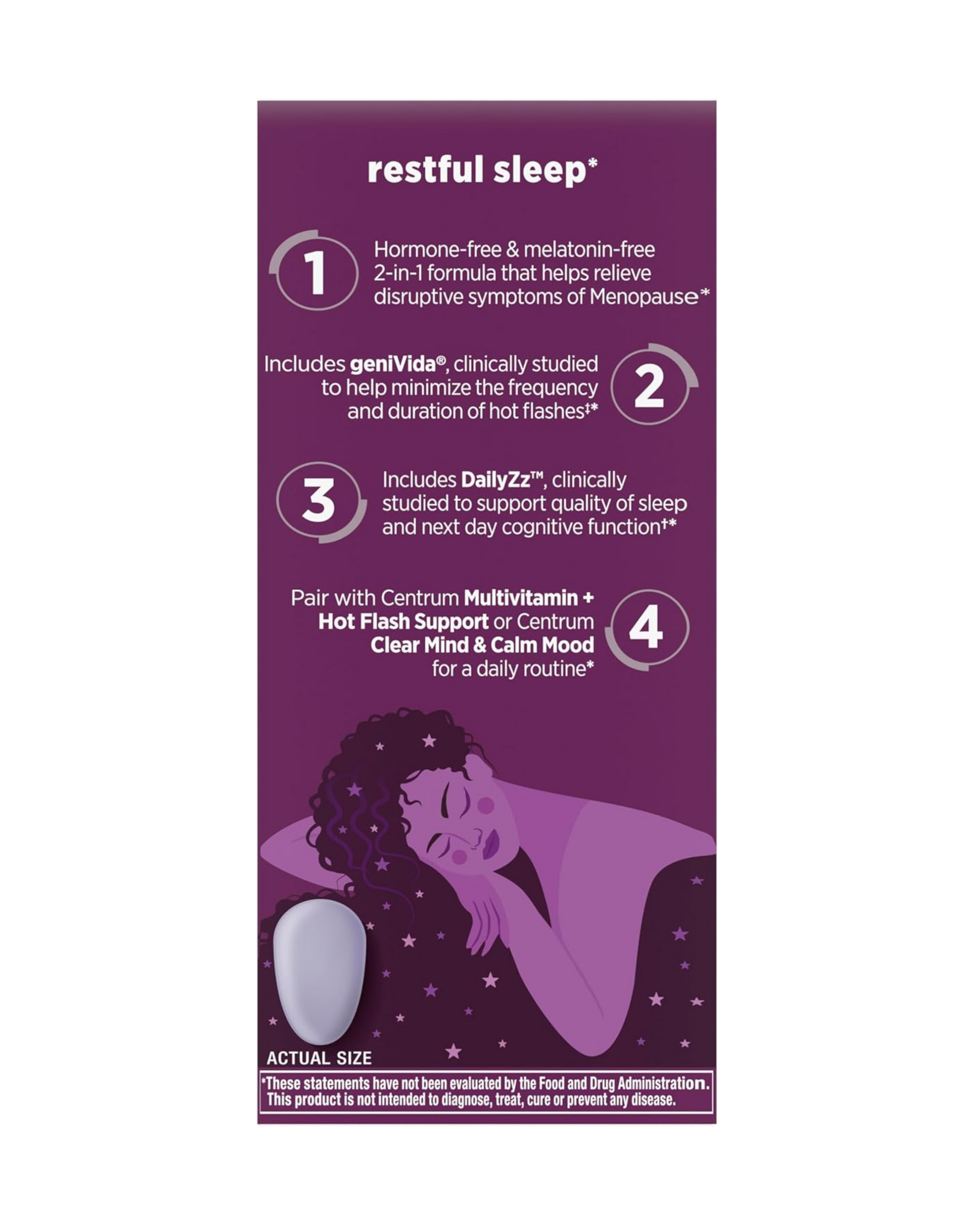 Centrum Menopause Support – Restful Sleep | 28 Tabletas (Importado)