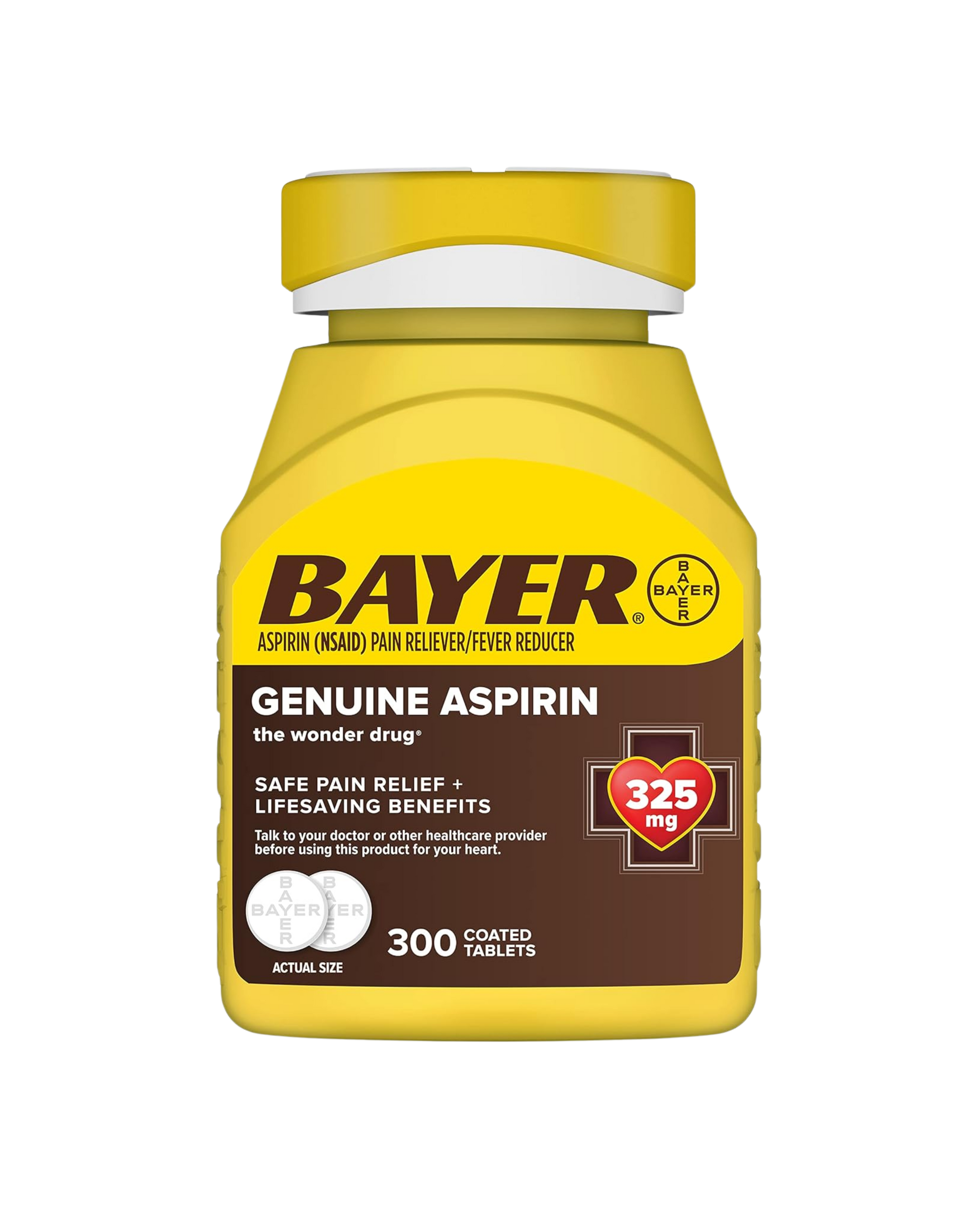 Bayer Aspirina 325 mg | Alivio del Dolor y Fiebre | 300 Tabletas