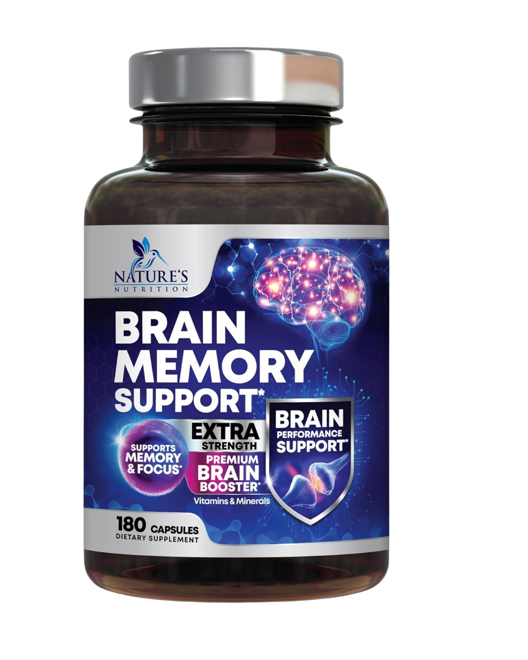 Nature’s Nutrition Brain Memory Support – Suplemento para Memoria y Enfoque